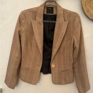VIEW‎ brown and tan plaid blazer size 6